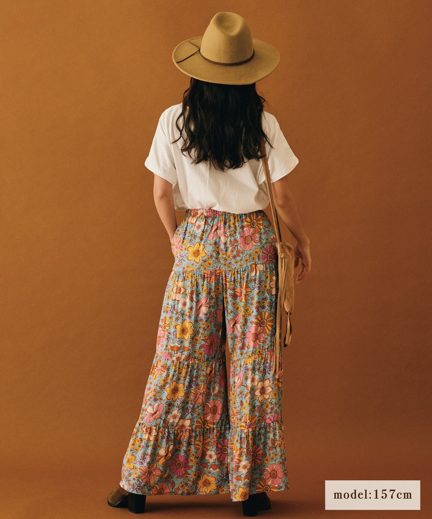 hippie flower ワイドパンツ