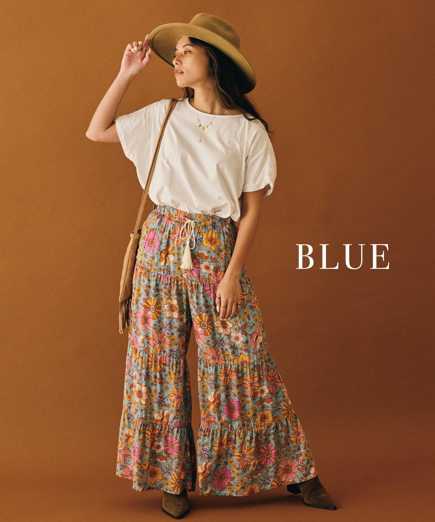 hippie flower ワイドパンツ