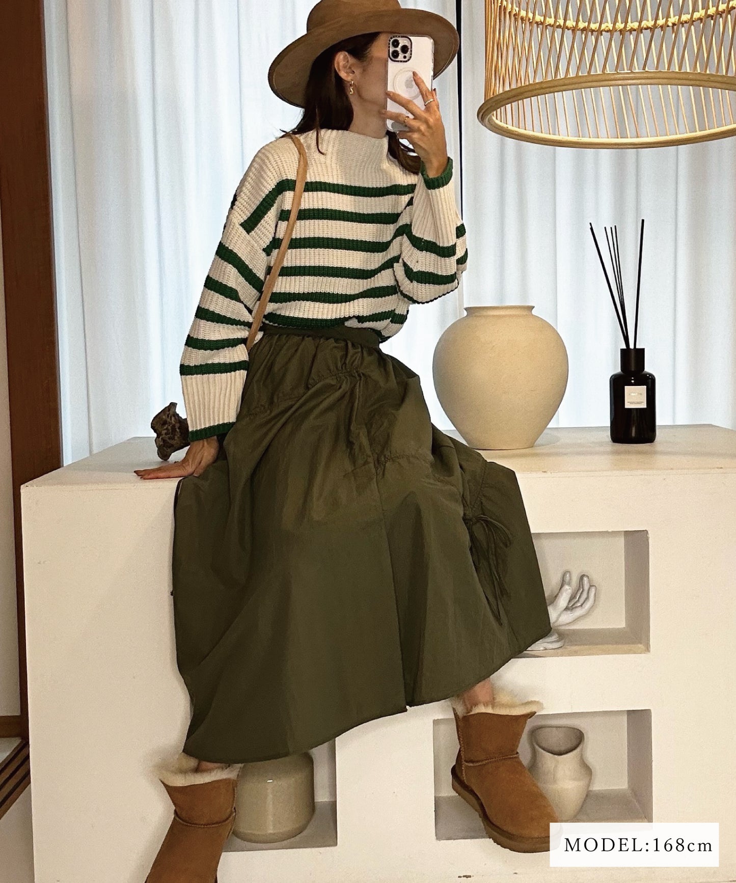 ミリタリーギャザースカート