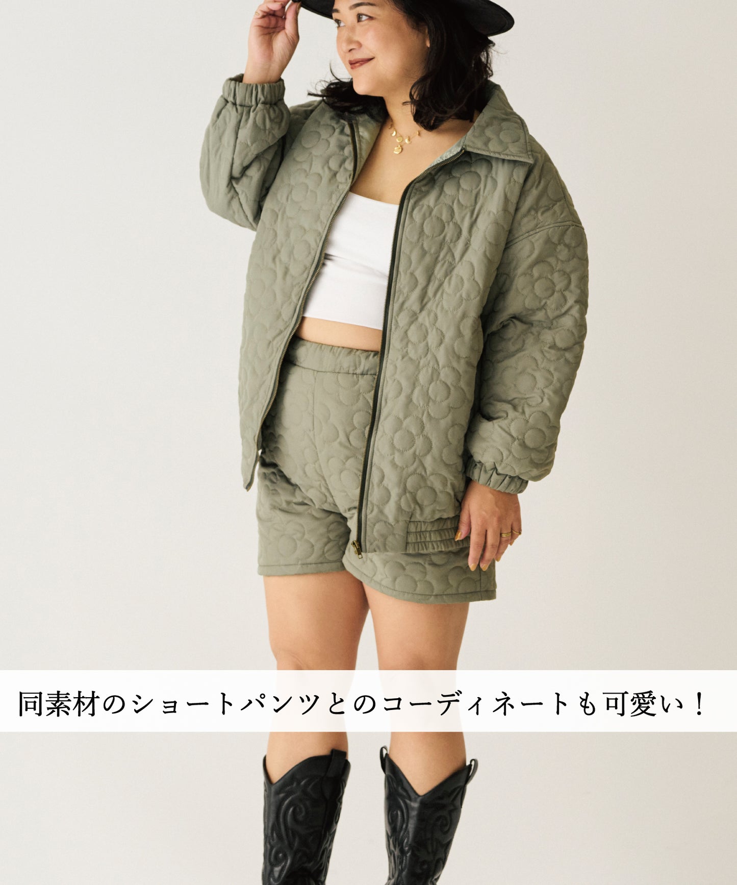 flower キルティングショートパンツ【BOTOMMSのみ】