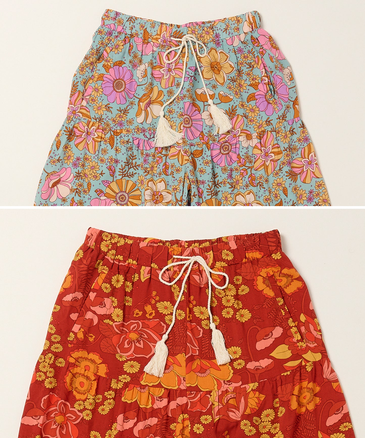 hippie flower ワイドパンツ