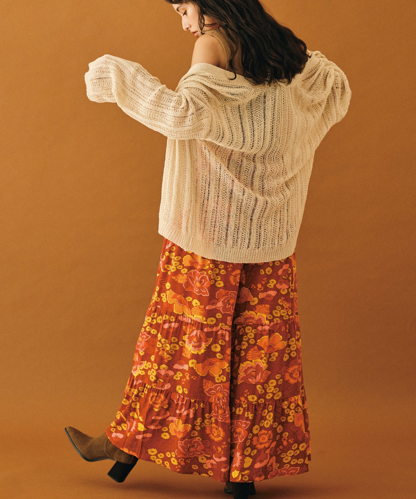 hippie flower ワイドパンツ