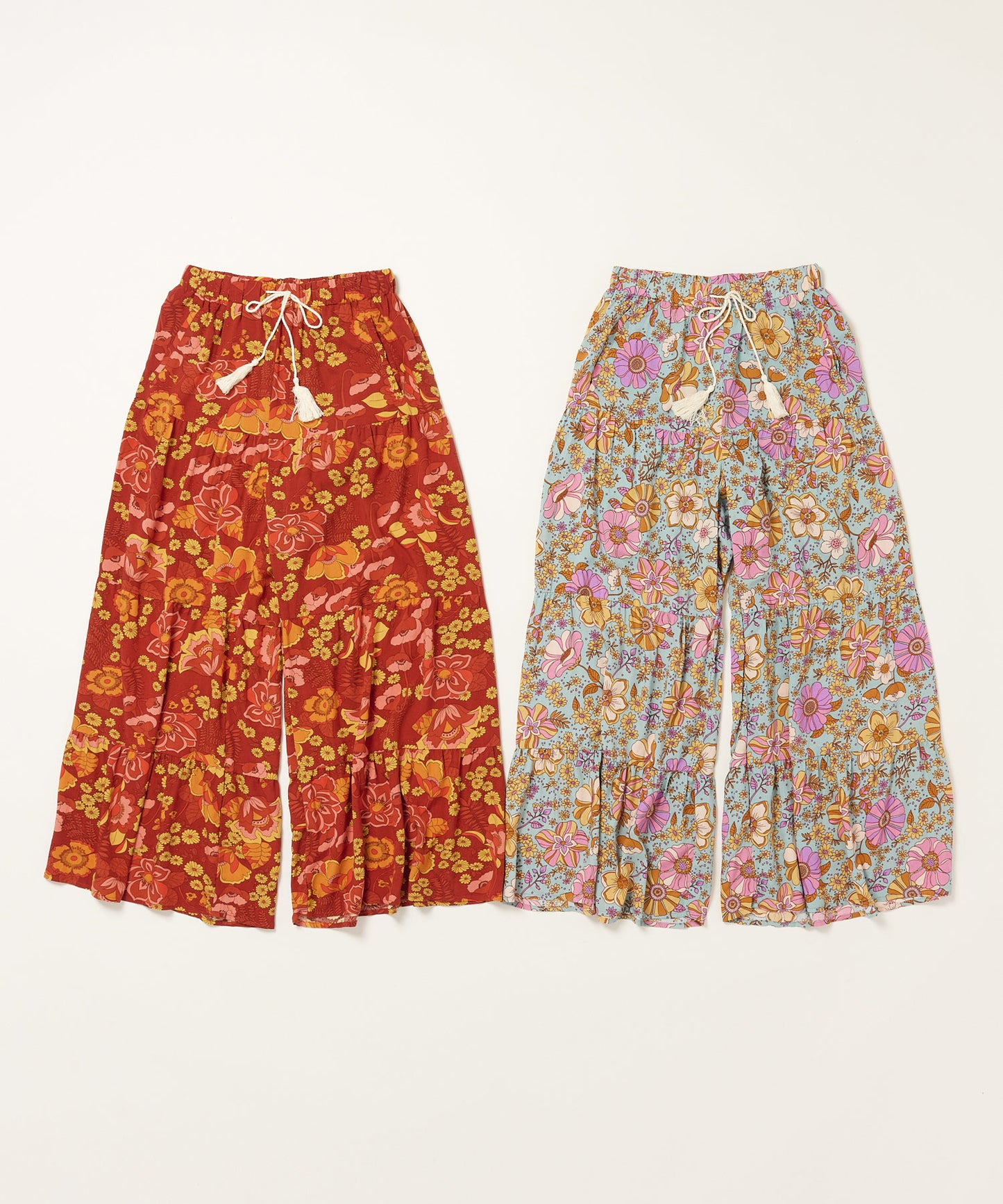 hippie flower ワイドパンツ