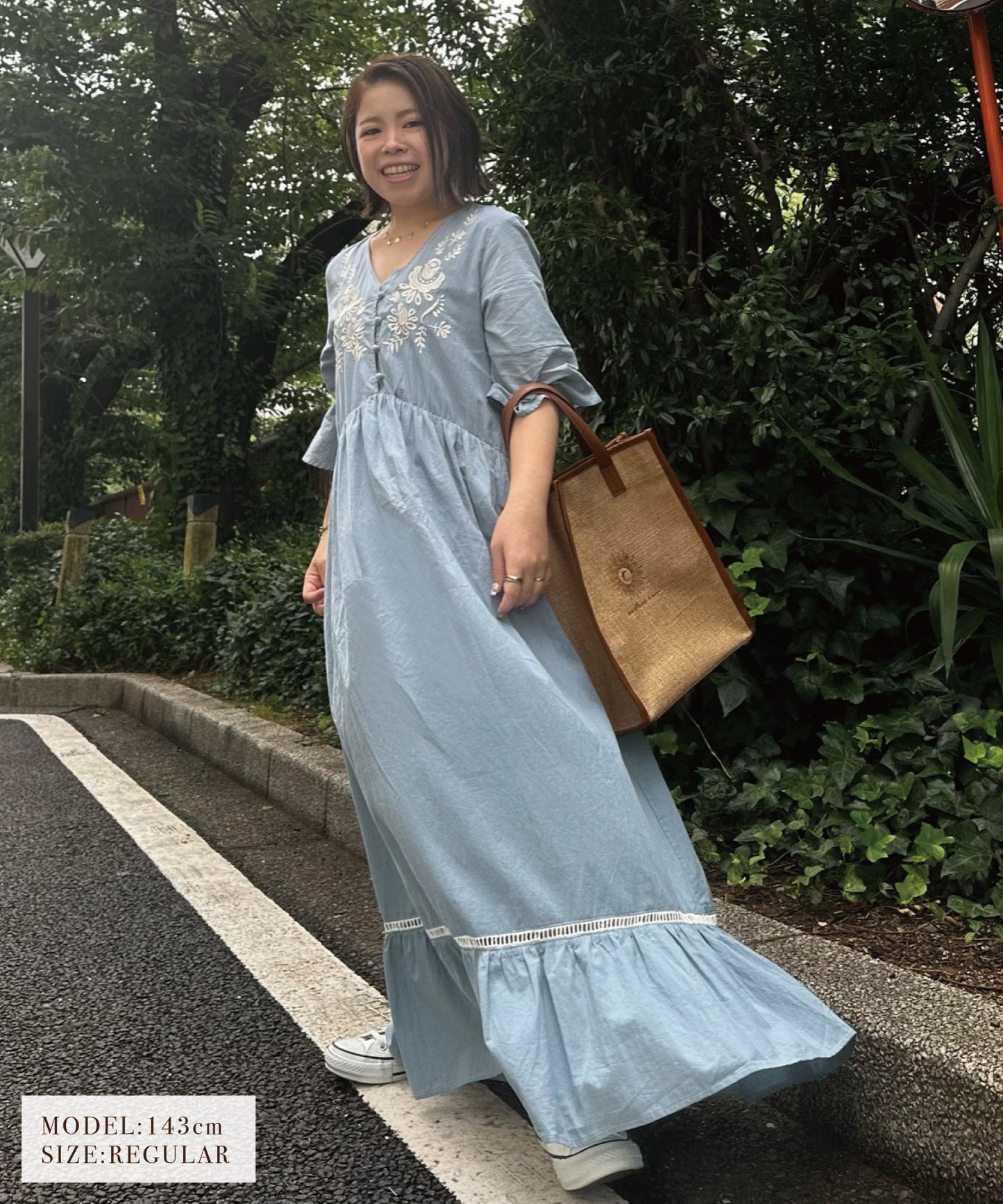embroideryワンピース
