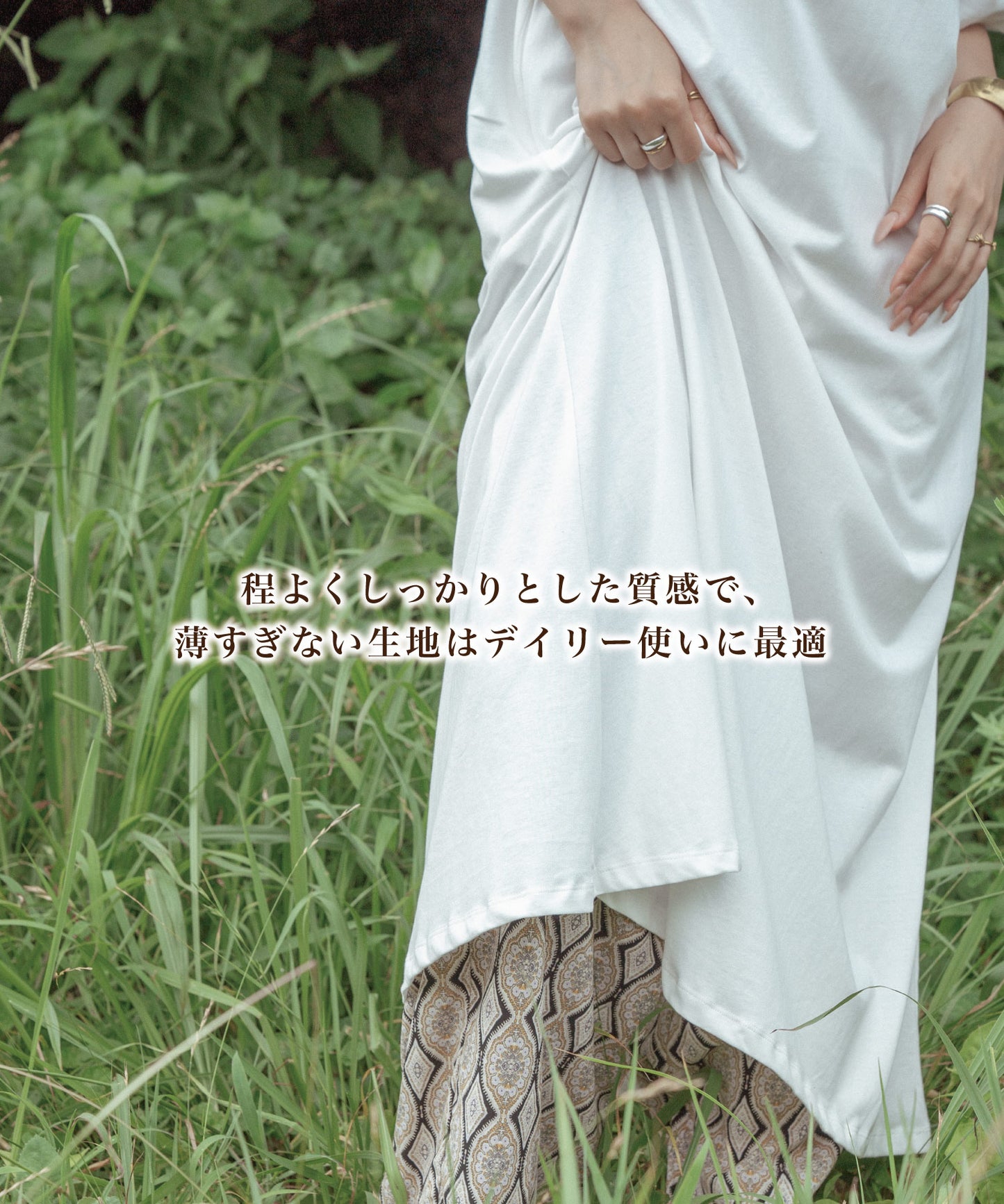 sun&moon 刺繍Tシャツワンピース