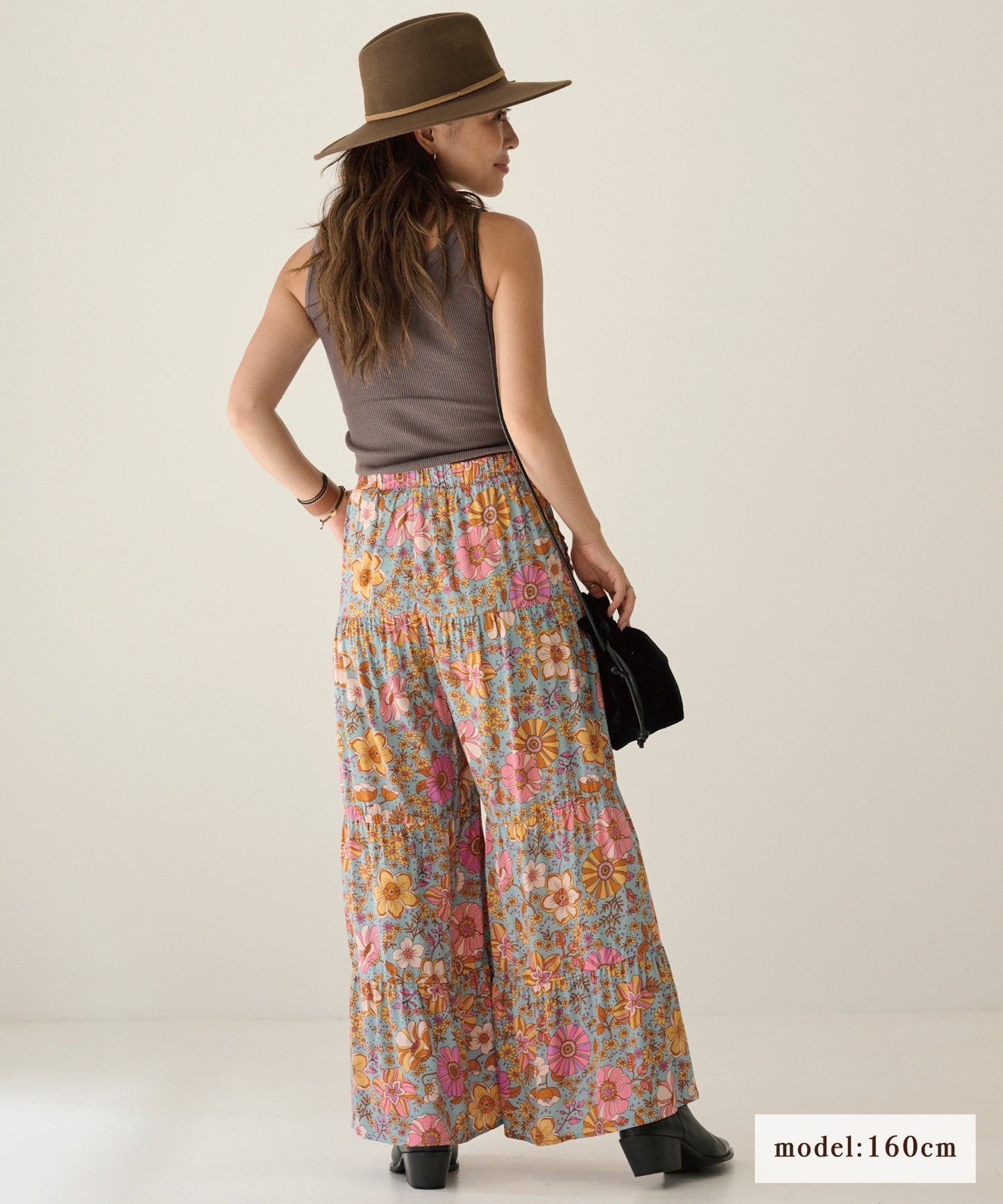 hippie flower ワイドパンツ