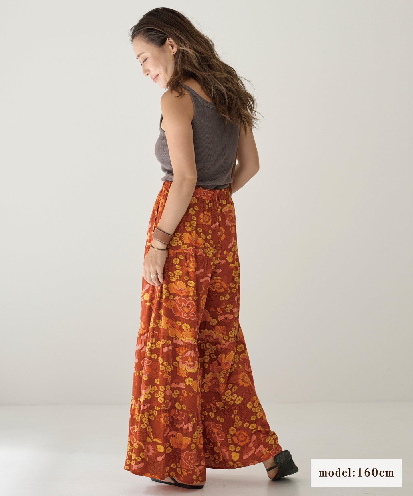 hippie flower ワイドパンツ