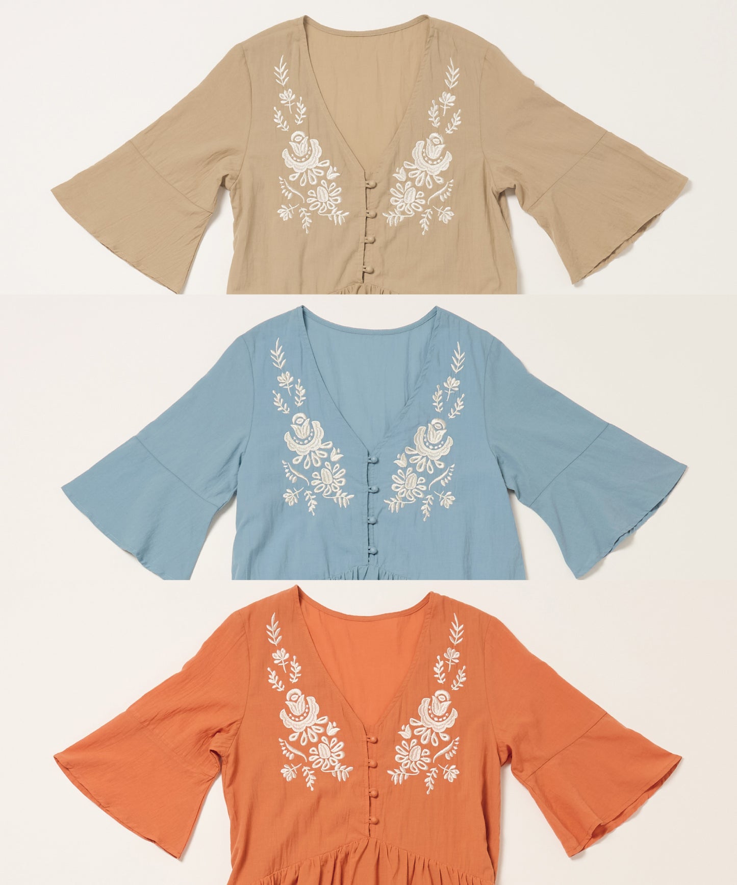 embroideryワンピース