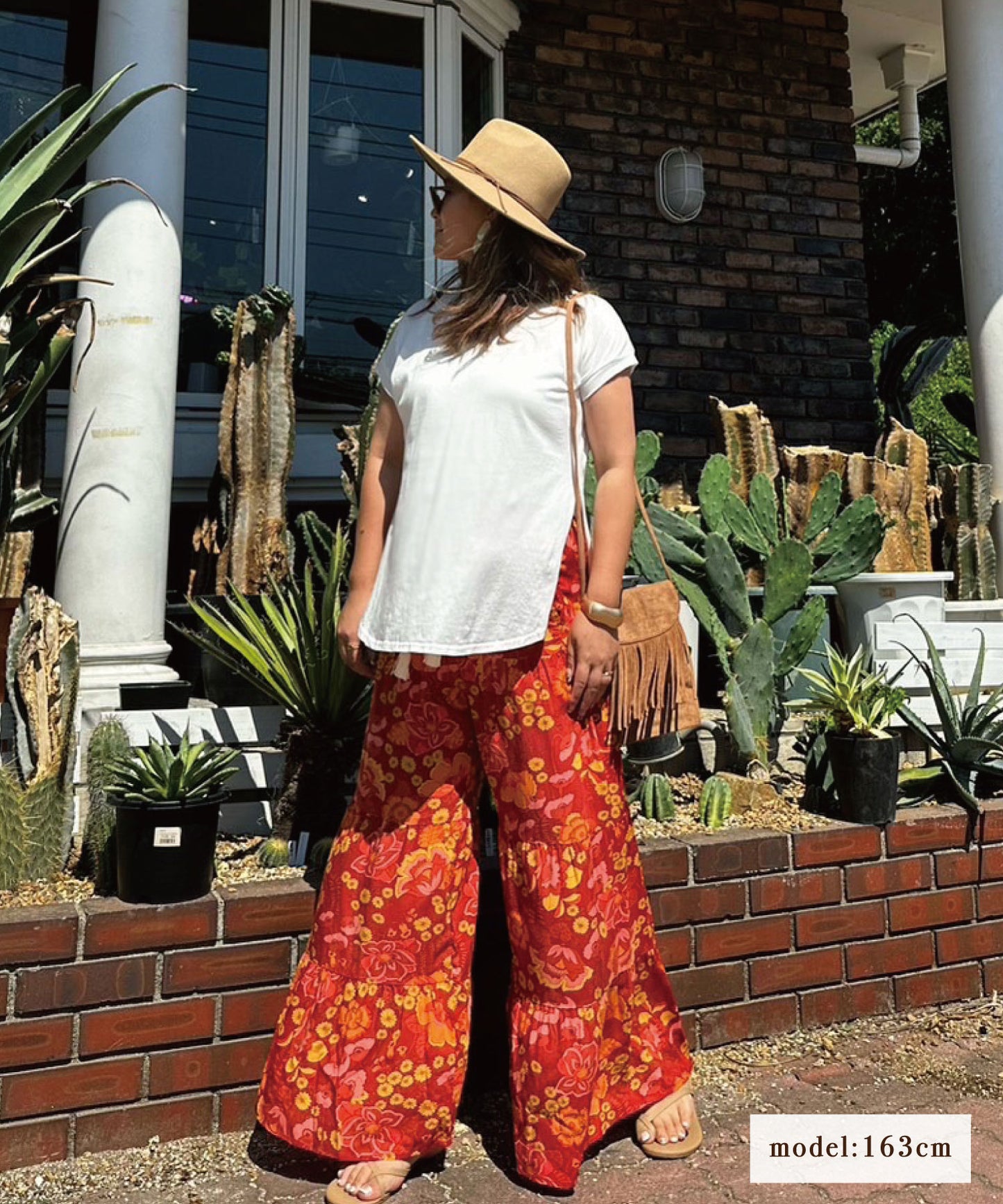 hippie flower ワイドパンツ
