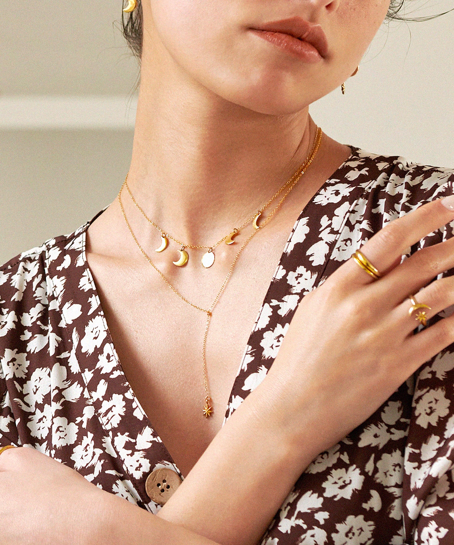 moon phases ネックレス 18K gold