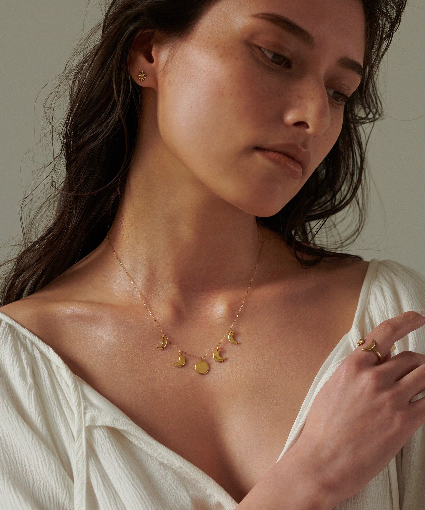 moon phases ネックレス 18K gold