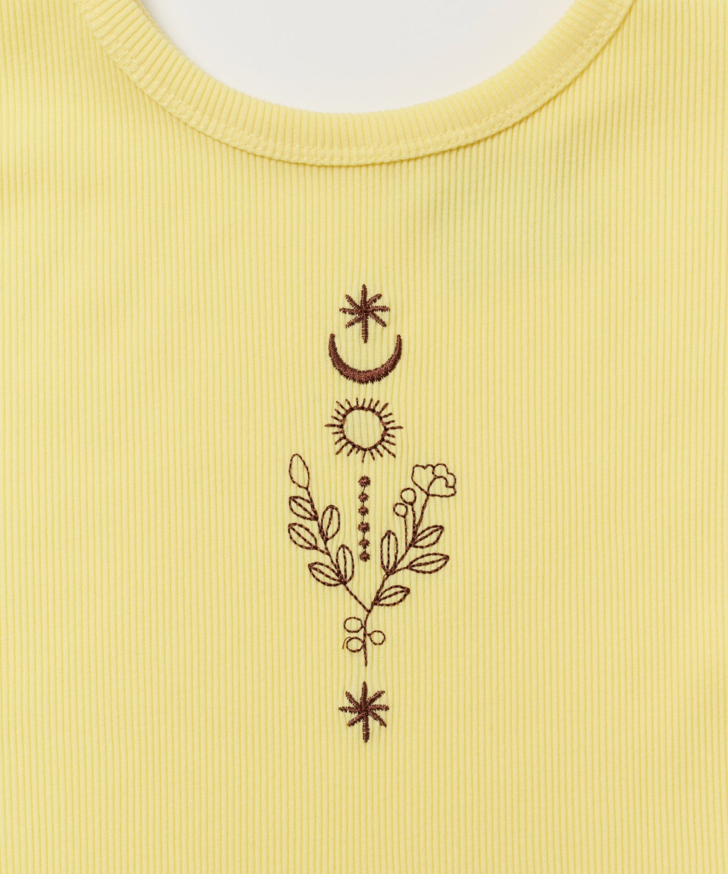 2way 刺繍リブトップス