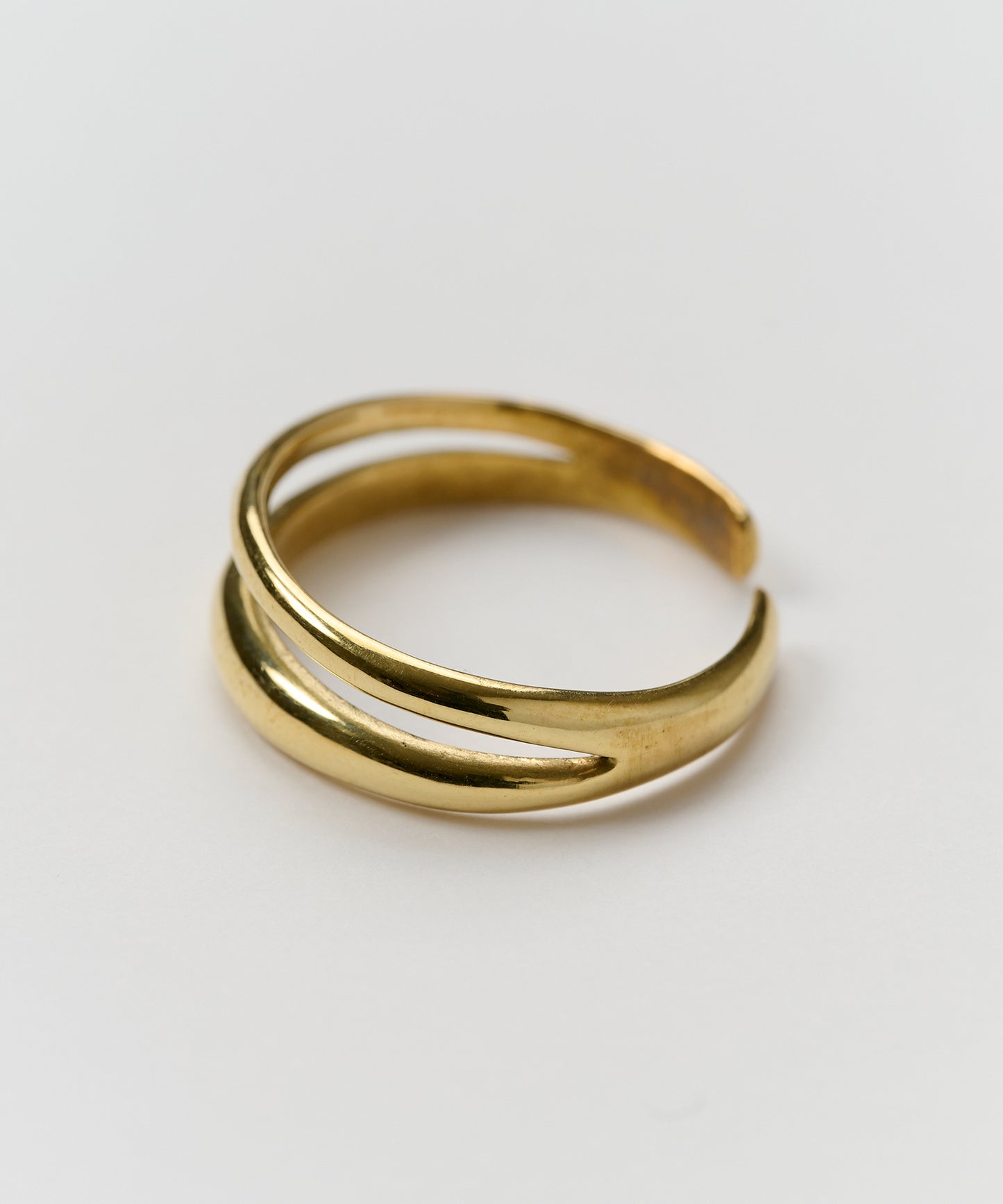 ダブルバンド リング gold
