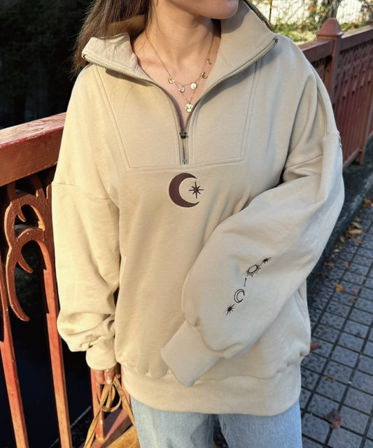 ハーフジップスエット